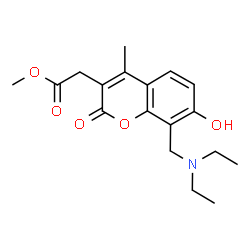 ChemSpider 2D Image | Methyl {8-[(diethylamino)methyl]-7-hydroxy-4-methyl-2-oxo-2H-chromen-3-yl}acetate | C18H23NO5