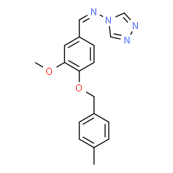 ChemSpider 2D Image | (Z)-1-{3-Methoxy-4-[(4-methylbenzyl)oxy]phenyl}-N-(4H-1,2,4-triazol-4-yl)methanimine | C18H18N4O2