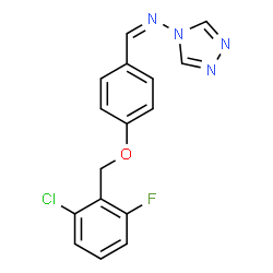 ChemSpider 2D Image | (Z)-1-{4-[(2-Chloro-6-fluorobenzyl)oxy]phenyl}-N-(4H-1,2,4-triazol-4-yl)methanimine | C16H12ClFN4O