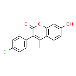 ChemSpider 2D Image | 3-(4-Chlorophenyl)-7-hydroxy-4-methyl-2H-chromen-2-one | C16H11ClO3