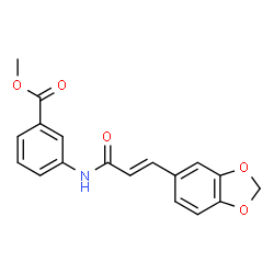 ChemSpider 2D Image | Methyl 3-{[(2E)-3-(1,3-benzodioxol-5-yl)-2-propenoyl]amino}benzoate | C18H15NO5