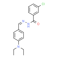 ChemSpider 2D Image | 3-Chloro-N'-{(Z)-[4-(diethylamino)phenyl]methylene}benzohydrazide | C18H20ClN3O