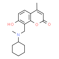 ChemSpider 2D Image | 8-{[Cyclohexyl(methyl)amino]methyl}-7-hydroxy-4-methyl-2H-chromen-2-one | C18H23NO3