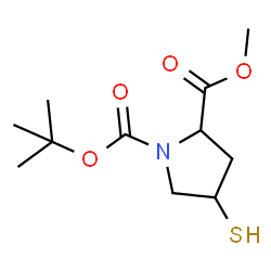 ChemSpider 2D Image | 2-Methyl 1-(2-methyl-2-propanyl) 4-sulfanyl-1,2-pyrrolidinedicarboxylate | C11H19NO4S