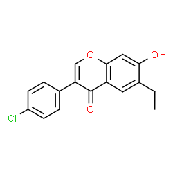 ChemSpider 2D Image | 3-(4-Chlorophenyl)-6-ethyl-7-hydroxy-4H-chromen-4-one | C17H13ClO3