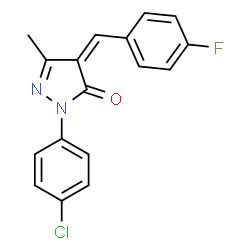 ChemSpider 2D Image | (4Z)-2-(4-Chlorophenyl)-4-(4-fluorobenzylidene)-5-methyl-2,4-dihydro-3H-pyrazol-3-one | C17H12ClFN2O