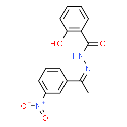 ChemSpider 2D Image | 2-Hydroxy-N'-[(1Z)-1-(3-nitrophenyl)ethylidene]benzohydrazide | C15H13N3O4