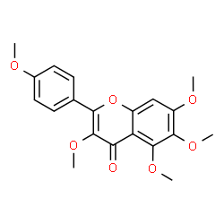 ChemSpider 2D Image | 3,5,6,7-Tetramethoxy-2-(4-methoxyphenyl)-4H-chromen-4-one | C20H20O7