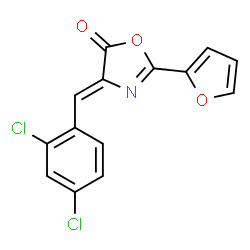 ChemSpider 2D Image | (4Z)-4-(2,4-Dichlorobenzylidene)-2-(2-furyl)-1,3-oxazol-5(4H)-one | C14H7Cl2NO3