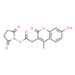 ChemSpider 2D Image | 7-Hydroxy-4-methylcoumarin-3-acetic acid succinimidyl ester | C16H13NO7