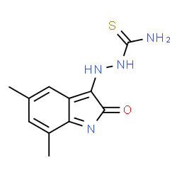 ChemSpider 2D Image | 2-(5,7-Dimethyl-2-oxo-2H-indol-3-yl)hydrazinecarbothioamide | C11H12N4OS