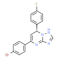 ChemSpider 2D Image | (7R)-5-(4-Bromophenyl)-7-(4-fluorophenyl)-1,7-dihydro[1,2,4]triazolo[1,5-a]pyrimidine | C17H12BrFN4