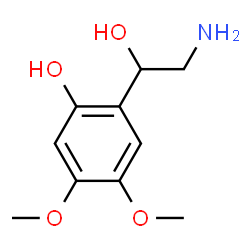 ChemSpider 2D Image | 2-(2-Amino-1-hydroxyethyl)-4,5-dimethoxyphenol | C10H15NO4