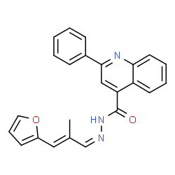 ChemSpider 2D Image | N'-[(1Z,2E)-3-(2-Furyl)-2-methyl-2-propen-1-ylidene]-2-phenyl-4-quinolinecarbohydrazide | C24H19N3O2