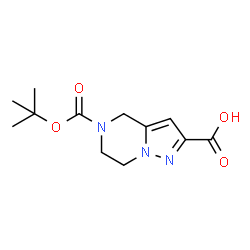 ChemSpider 2D Image | 5-(tert-Butoxycarbonyl)-4,5,6,7-tetrahydropyrazolo[1,5-a]pyrazine-2-carboxylic acid | C12H17N3O4