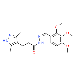 ChemSpider 2D Image | 3-(3,5-Dimethyl-1H-pyrazol-4-yl)-N'-[(Z)-(2,3,4-trimethoxyphenyl)methylene]propanehydrazide | C18H24N4O4