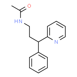 ChemSpider 2D Image | N-[3-Phenyl-3-(2-pyridinyl)propyl]acetamide | C16H18N2O