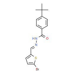 ChemSpider 2D Image | N'-[(E)-(5-Bromo-2-thienyl)methylene]-4-tert-butylbenzohydrazide | C16H17BrN2OS