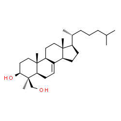ChemSpider 2D Image | (3beta,4beta,5alpha)-4-(Hydroxymethyl)-4-methylcholest-7-en-3-ol | C29H50O2