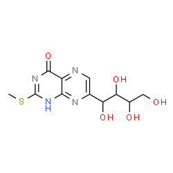 ChemSpider 2D Image | 2-(Methylsulfanyl)-7-(1,2,3,4-tetrahydroxybutyl)-4(1H)-pteridinone | C11H14N4O5S