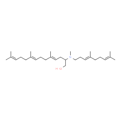 ChemSpider 2D Image | (4E,8E)-2-{[(3E)-4,8-Dimethyl-3,7-nonadien-1-yl](methyl)amino}-5,9,13-trimethyl-4,8,12-tetradecatrien-1-ol | C29H51NO