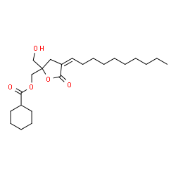 ChemSpider 2D Image | [(4Z)-4-Decylidene-2-(hydroxymethyl)-5-oxotetrahydro-2-furanyl]methyl cyclohexanecarboxylate | C23H38O5