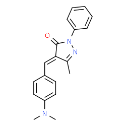 ChemSpider 2D Image | 4-(4-Dimethylamino-benzylidene)-5-methyl-2-phenyl-2,4-dihydro-pyrazol-3-one | C19H19N3O