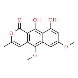 ChemSpider 2D Image | 9,10-Dihydroxy-5,7-dimethoxy-3-methyl-1H-benzo[g]isochromen-1-one | C16H14O6