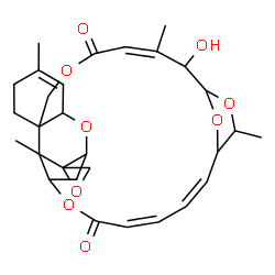 ChemSpider 2D Image | (12'Z,19'Z,21'Z)-14'-Hydroxy-5',13',17',26'-tetramethyl-11'H,23'H-spiro[oxirane-2,27'-[2,10,16,24,29]pentaoxapentacyclo[23.2.1.1~15,18~.0~3,8~.0~8,26~]nonacosa[4,12,19,21]tetraene]-11',23'-dione | C29H36O9