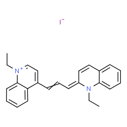 ChemSpider 2D Image | 1-Ethyl-2-[3-(1-ethylquinolin-4(1H)-ylidene)prop-1-en-1-yl]quinolinium iodide | C25H25IN2