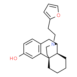 ChemSpider 2D Image | (13alpha,14alpha)-17-[2-(2-Furyl)ethyl]morphinan-3-ol | C22H27NO2