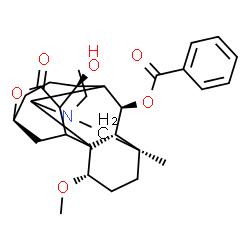ChemSpider 2D Image | (6S,9S,14R,17S,18R,19S)-12-Ethyl-9-hydroxy-17-methoxy-14-methyl-4-oxo-5-oxa-12-azahexacyclo[8.7.2.1~2,6~.0~1,11~.0~3,9~.0~14,18~]icos-19-yl benzoate | C29H37NO6