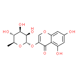 ChemSpider 2D Image | 5,7-Dihydroxy-4-oxo-4H-chromen-3-yl 6-deoxy-alpha-L-mannopyranoside | C15H16O9