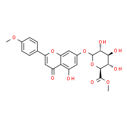 ChemSpider 2D Image | 5-Hydroxy-2-(4-methoxyphenyl)-4-oxo-4H-chromen-7-yl methyl D-glucopyranosiduronate | C23H22O11