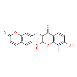 ChemSpider 2D Image | 7-[(2,7-Dihydroxy-8-methyl-4-oxo-4H-chromen-3-yl)oxy]-2H-chromen-2-one | C19H12O7