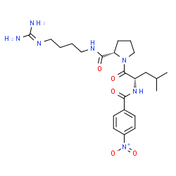 ChemSpider 2D Image | 1-GUANIDINO-4-(N-NITRO-BENZOYLAMINO-L-LEUCYL-L-PROLYLAMINO)BUTANE | C23H35N7O5