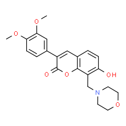 ChemSpider 2D Image | 3-(3,4-Dimethoxyphenyl)-7-hydroxy-8-(4-morpholinylmethyl)-2H-chromen-2-one | C22H23NO6