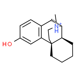 ChemSpider 2D Image | (9alpha,13alpha,14alpha)-3-Hydroxy-17-methylmorphinan-17-ium | C17H24NO