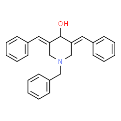 ChemSpider 2D Image | (3E,5E)-1-Benzyl-3,5-dibenzylidene-4-piperidinol | C26H25NO