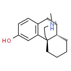 ChemSpider 2D Image | (9alpha,13alpha)-3-Hydroxy-17-methylmorphinan-17-ium | C17H24NO