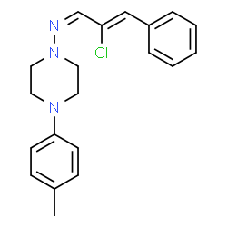 ChemSpider 2D Image | (1Z,2Z)-2-Chloro-N-[4-(4-methylphenyl)-1-piperazinyl]-3-phenyl-2-propen-1-imine | C20H22ClN3