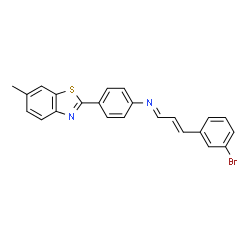 ChemSpider 2D Image | (1E,2E)-3-(3-Bromophenyl)-N-[4-(6-methyl-1,3-benzothiazol-2-yl)phenyl]-2-propen-1-imine | C23H17BrN2S