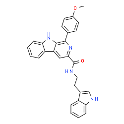 ChemSpider 2D Image | N-[2-(1H-Indol-3-yl)ethyl]-1-(4-methoxyphenyl)-9H-beta-carboline-3-carboxamide | C29H24N4O2