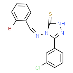 ChemSpider 2D Image | 4-[(Z)-(2-Bromobenzylidene)amino]-5-(3-chlorophenyl)-2,4-dihydro-3H-1,2,4-triazole-3-thione | C15H10BrClN4S