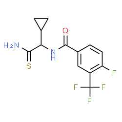 ChemSpider 2D Image | N-(2-Amino-1-cyclopropyl-2-thioxoethyl)-4-fluoro-3-(trifluoromethyl)benzamide | C13H12F4N2OS