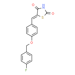 ChemSpider 2D Image | (5Z)-5-{4-[(4-Fluorobenzyl)oxy]benzylidene}-1,3-thiazolidine-2,4-dione | C17H12FNO3S