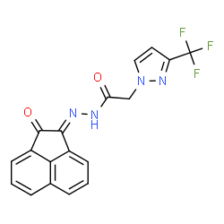 ChemSpider 2D Image | N'-[(1E)-2-Oxo-1(2H)-acenaphthylenylidene]-2-[3-(trifluoromethyl)-1H-pyrazol-1-yl]acetohydrazide | C18H11F3N4O2