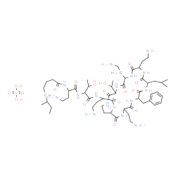 ChemSpider 2D Image | N-[4-Amino-1-({1-[(4-amino-1-oxo-1-{[6,9,18-tris(2-aminoethyl)-15-benzyl-3-(1-hydroxyethyl)-12-isobutyl-2,5,8,11,14,17,20-heptaoxo-1,4,7,10,13,16,19-heptaazacyclotricosan-21-yl]amino}-2-butanyl)amino]-3-hydroxy-1-oxo-2-butanyl}amino)-1-oxo-2-butanyl]-6-methyloctanamide sulfate (salt) | C56H100N16O17S