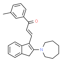 ChemSpider 2D Image | (2E)-3-[2-(1-Azepanyl)-1H-inden-3-yl]-1-(3-methylphenyl)-2-propen-1-one | C25H27NO