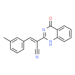 ChemSpider 2D Image | (2E)-3-(3-Methylphenyl)-2-(4-oxo-1,4-dihydro-2-quinazolinyl)acrylonitrile | C18H13N3O
